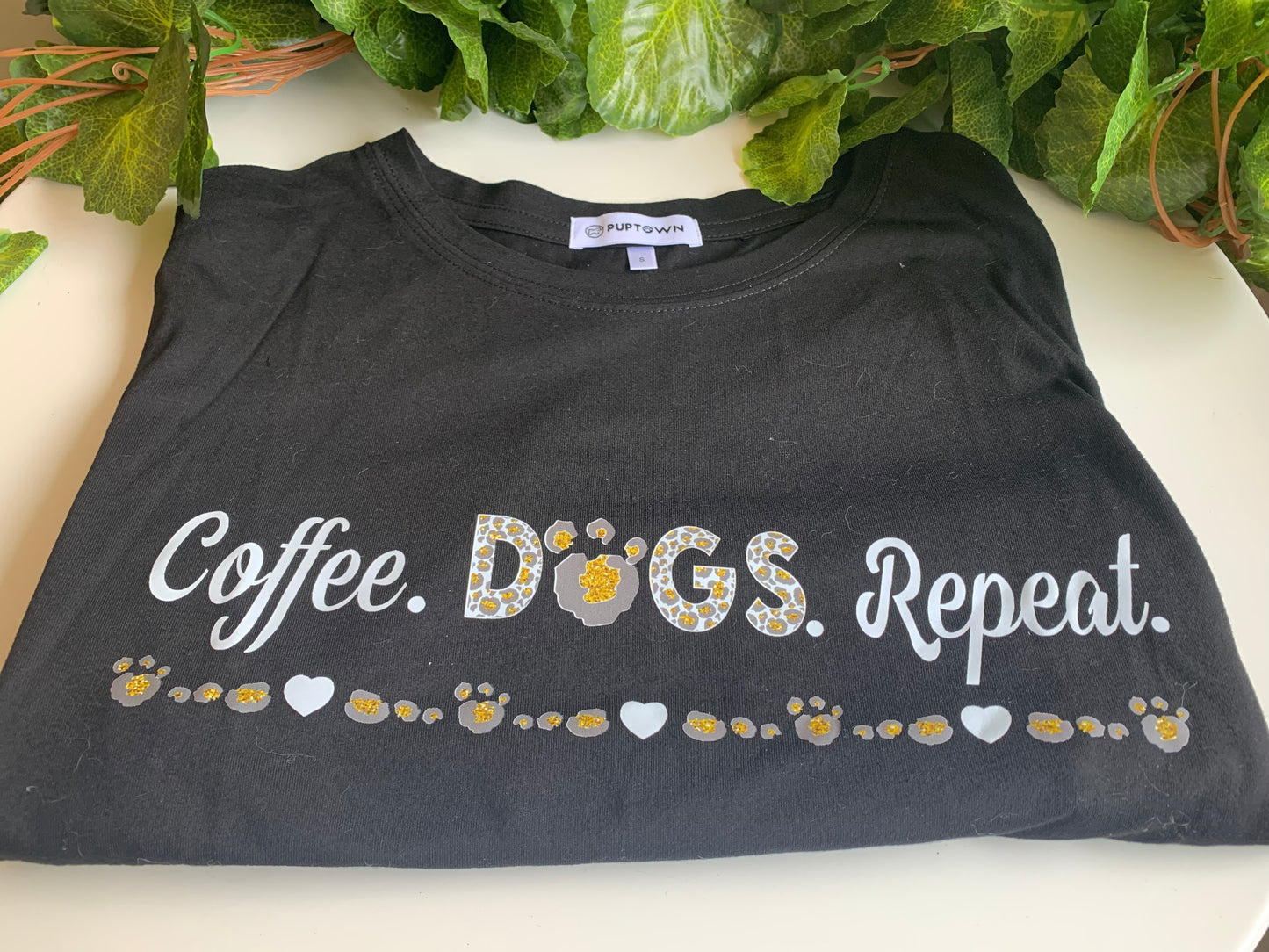 Print "Coffee Dogs Repeat" T-Shirt